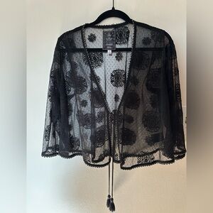 Johnny Was Embroidered Mesh Bolero